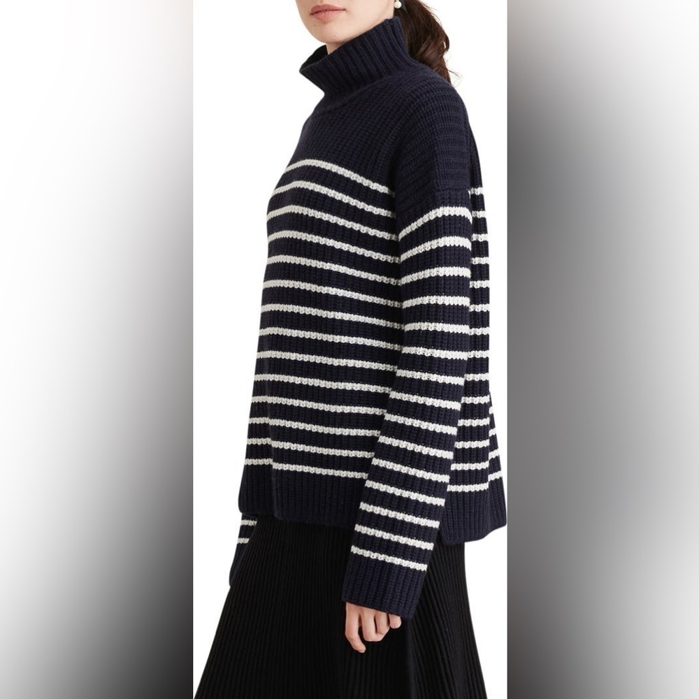 Alex Mill Seattle Stripe Mock Neck Merino Wool/Cashmere Sweater 
Size XXL - Picture 3 of 7